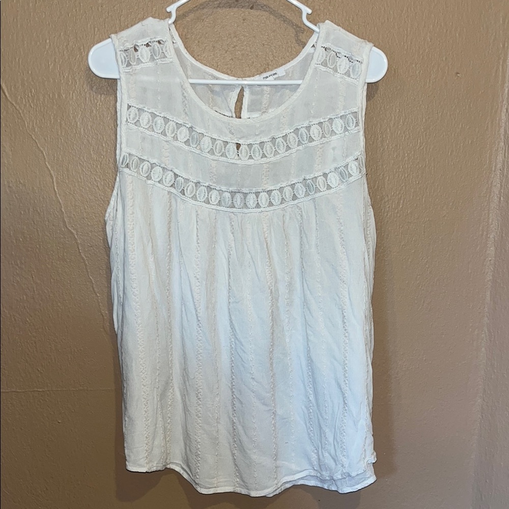Maurices White Sleeveless Lace Blouse